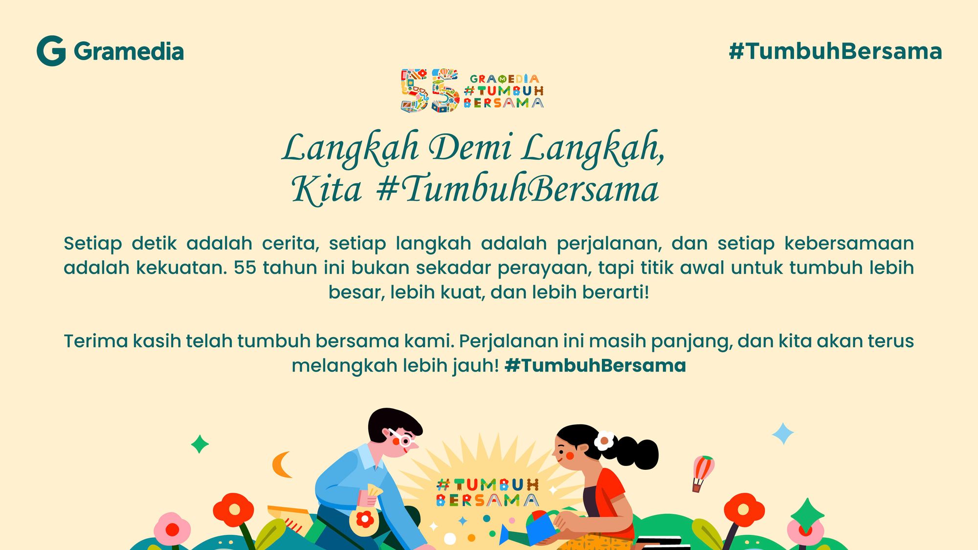 55 Tahun Gramedia: Merayakan Perjalanan dengan Tumbuh Bersama!